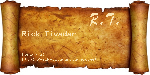 Rick Tivadar névjegykártya